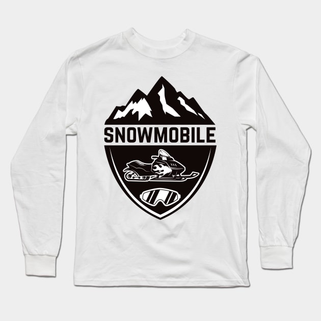 Snowmobile Emblem for passionate Long Sleeve T-Shirt by ShirtDigger